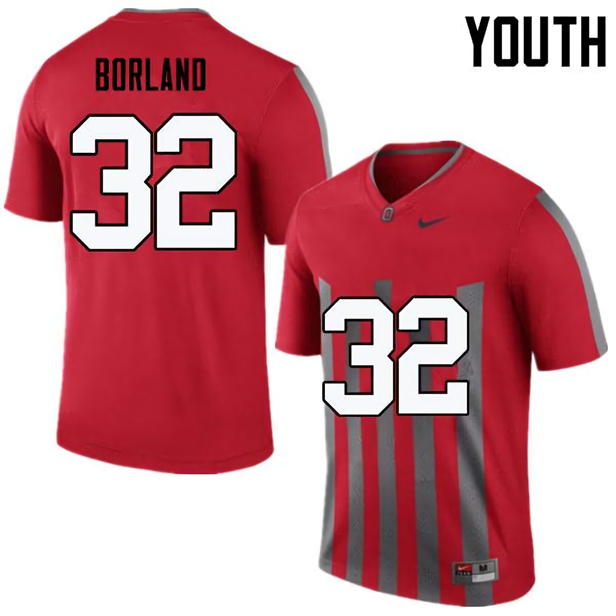 Tuf Borland Ohio State Buckeyes Youth NCAA #32 Nike Throwback Red College Stitched Football Jersey HYY4656UU